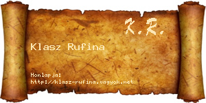 Klasz Rufina névjegykártya